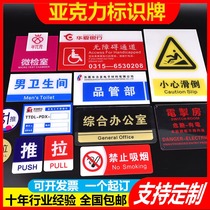 Acrylic sign card custom department card House card custom company house number Office listing UV printing silk screen logo small sign Two-dimensional code advertising sign sign card production prompt card