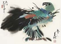 Art microspray Han Meilin eagle map 50x36cm