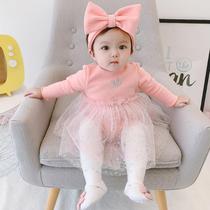 Western gas mesh dress girls autumn baby long sleeved dress dress children princess dress Spring Autumn Children base shirt