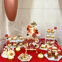 White dessert table ornaments display rack cake tray European afternoon tea cold meal tea break table display table decoration