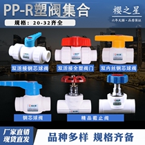 PPR all-plastic double-live ball valve PPR steel core ball valve double-end live-join valve globe valve steel core double inner wire