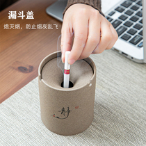 Ceramic ashtray creative personality fashion windproof trend household tea ceremony with cover large and small office living room Anti-Ash