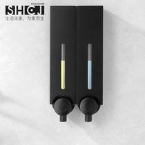 SHCJ life home Taiwan original hotel bathroom hand pressure wall soap dispenser double hole matte black model
