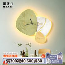 Wabi-sabi wind time to run means good wall clock living room light luxury clock home clock 2022 wall-mounted abstract wall watch