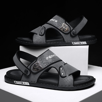  Joint-brand chrome Anta goose new sandals mens summer wear retro leather cool drag mens driving dual-use slippers non-slip