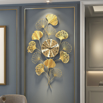Ginkgo biloba clock wall clock living room entrance modern light luxury art hanging watch new Chinese creative wall decoration hanging wall clock