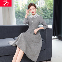 Hairy autumn skirt 2021 new womens small dress temperament autumn dress foreign mother high-end fashion skirt