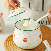 Ceramic pork powder tank kitchen household cooked oil pepper oil spicy special cans salt tank resistant to high temperature powder oil