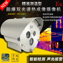Dual-spectral explosion-proof thermal imaging camera industrial-grade precision temperature measurement fire point detection sound and light alarm monitoring head