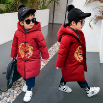 Boy Tang suit Chinese style thickened winter dress childrens clothes Baby New Year down cotton clothes childrens clothes New year dress