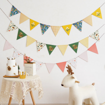 In birthday party flag flag gathering banner decoration banner festival dress hanging flag pull