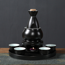 Japanese ceramic warm wine jug Warm cooking heating hot wine jug Yellow wine vintage antique Chinese household old wine stove set