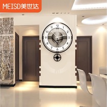 Nordic minimalist wall clock living room clock hanging wall living room Net red creative atmosphere simple fashion modern home clock