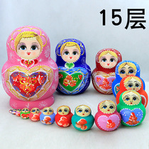  Russian characteristics 15-layer matryoshka Basswood painted doll travel commemorative holiday gift toy