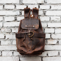 Special price defective leather shoulder bag Crazy Horse leather mens and womens travel bag backpack head layer cowhide bag motorcycle riding bag