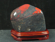 Natural Jade Guilin chicken blood Jade original stone ornaments Hongyuntou home furnishings collection