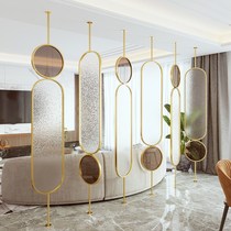 Light luxury metal screen Changhong glass partition simple modern living room blocking bedroom entrance decoration porch single fan