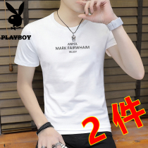 Flowers Playboy Men Short Sleeve T-shirt Pure Cotton Half Sleeve Male Tide Card Compassionate Trend 2022 New clothes mens T