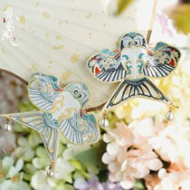 Cloud deep fog shallow paste needle hair clamp with Han clothing accessories ancient air - like flower kite embroidery clip