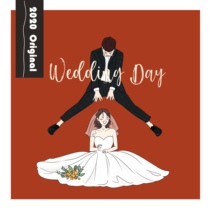 (Comic style) Hand-painted invitation) Wedding character illustration customization is a hand-painted couple head portrait with Zi Chengyue