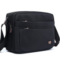 ~ Mens Buns Bag Oxford Cloth Single Shoulder Bag Middle-aged Mens Bag Dad Slanted Satchel Business Casual Diagonal Cross Section Back