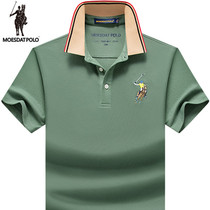 American Nameplate Paolo Polo Shirt Pure Cotton Short Sleeve T-shirt Man Big Code Loose Half Sleeve Flap Collar Compassionate Tide