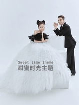  Photo studio wedding photos High-definition theme wedding dresses Handmade tutu Luxury court photography travel white yarn dress