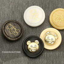 Cute sweater button top female round coat buckle cartoon children buckle cardigan coat button resin pants buckle