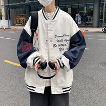 Baseball uniform mens spring and autumn embroidery color coat trend Joker jacket Korean loose casual personality street clothes