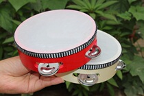 6-inch tambourine teaching aids adult red strong 8-inch childrens dance imitation sound instrument ethnic Xinjiang sheepskin tambourine tambourine