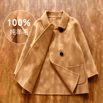 Pure wool girls double-sided cashmere coat fall winter childrens coat 2022 new wool childrens wool coat