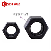 Grade 8 Fine Teeth Black Hexagon Nut Young Teeth Hexagon Nut GB6171 M8-M36
