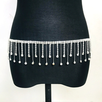 Belly dance waist chain tassel rhinestone chain sexy Joker navel chain beginner practice clothes belt hand-made drill