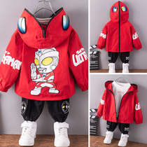 Altman clothes childrens clothing boys autumn suit 2021 New Spring Autumn small children Foreign style sports Superman