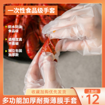 Food grade thickened extraction disposable gloves home kitchen dining eat crayfish seafood transparent plastic gloves