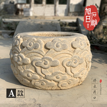 Stone carving wellhead Shijing well basin bottomless well ring water well set stone wellhead stone carving well stone carving well stone ring stone carving fish well head