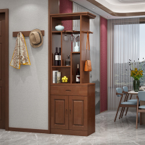 Solid wood entrance cabinet Small apartment type 0 6 meters living room partition cabinet against the wall Simple modern door shoe cabinet double-sided wine cabinet