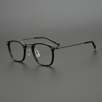 Retro English style Yu Wenle box pure titanium myopia glasses men and women tide anti blue light can be equipped with degree glasses frame