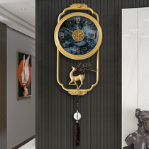 New Chinese watch and clock clock living room home fashion pure copper decorative clock simple light luxury creative personality quartz clock