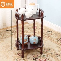 Solid wood small tea table chess board room mahjong table edge a few tea houses tea water rack double shelf sofa corner a few phone racks