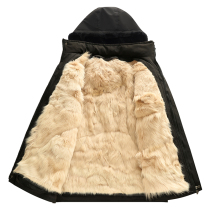 Winter middle-aged old casual skin fur of male genuine fur in one body of cotton coat thickened cotton cotton cotton cotton cotton jacket