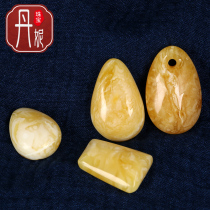 Natural amber beeswax water drop pendant chicken oil yellow beeswax sweater chain accessories white honey ring men and women live 1