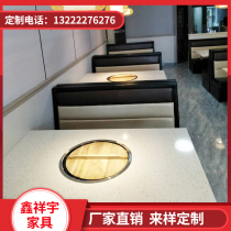 Commercial marble table burning electric ground pot chicken stove iron pot stew table wood fire Chicken Big Pot Pot stew table