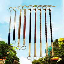 Bird Cage Hanging Pole Hook Bird Cage Accessories Uwood Red Wood Hanging Pole Stainless Steel Flex Lengthened Bird Supplies