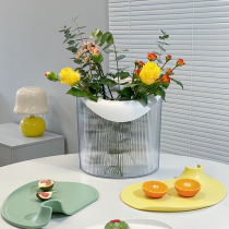 Awake Flower Barrel Vase Hem Living Room Home Flower Arrangement Transparent Advanced Sensual Wall-mounted Light Lavish Luxury Upkeep Flowers Silo