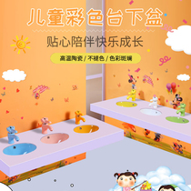 Childrens color ceramic under-table basin washbasin Kindergarten small size stone under-table basin Embedded washbasin wash