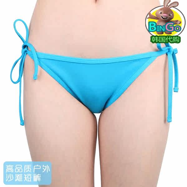 BARREL Korean version of solid color simple sexy bikini belt beach triangle pants female Xia Xin
