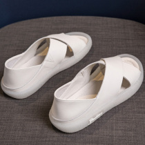 Hong Kong pop brand 2021 new fashion personality sandals female Korean version jelly bottom sandals wear large size casual shoes outside