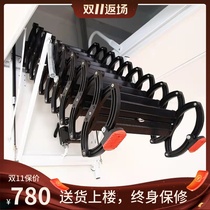 Attic stair telescopic electric titanium magnesium alloy Villa duplex household indoor invisible automatic lifting folding thickening