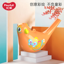 Huile painted Music water bird whistle blowing instrument classic traditional creative baby bathroom water toy tambourine
